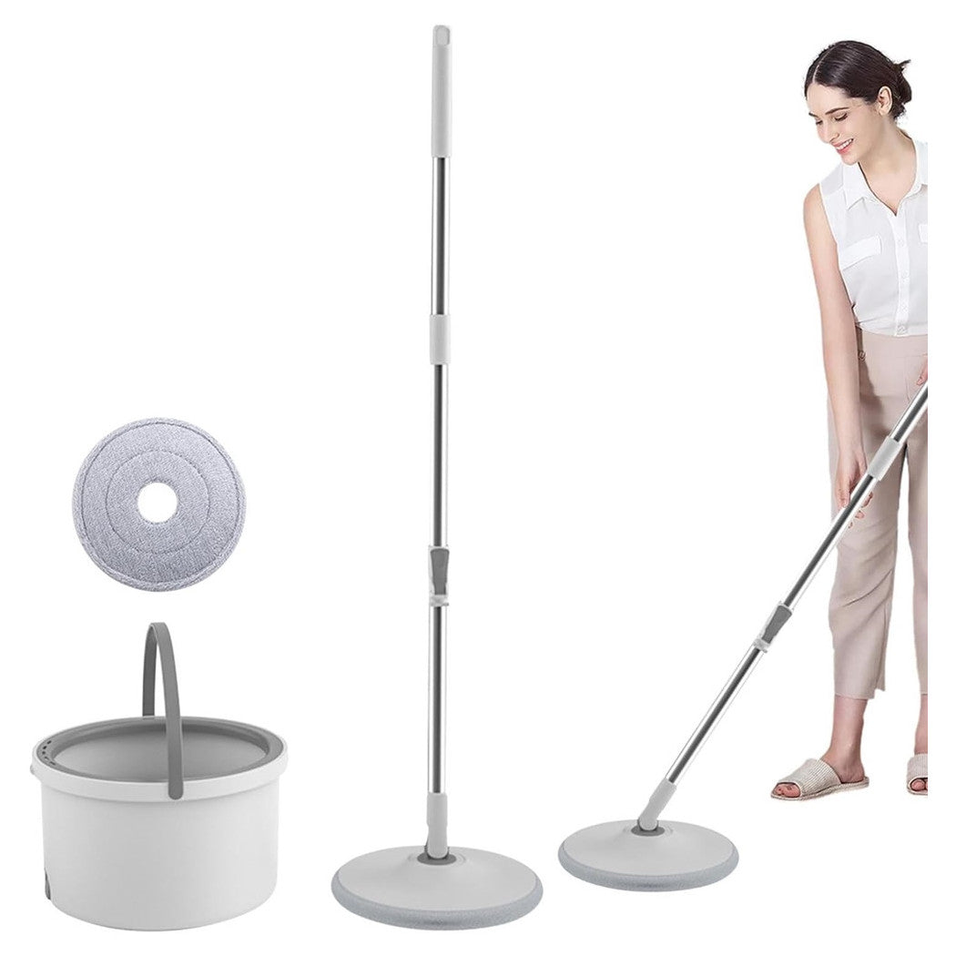 Trade Shop - Set Scopa Secchio Igienico Mani Libere Sistema Pulizia Pavimenti Capacità 2,5 Lt -