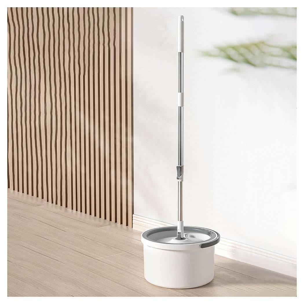 Trade Shop - Set Scopa Secchio Igienico Mani Libere Sistema Pulizia Pavimenti Capacità 2,5 Lt -