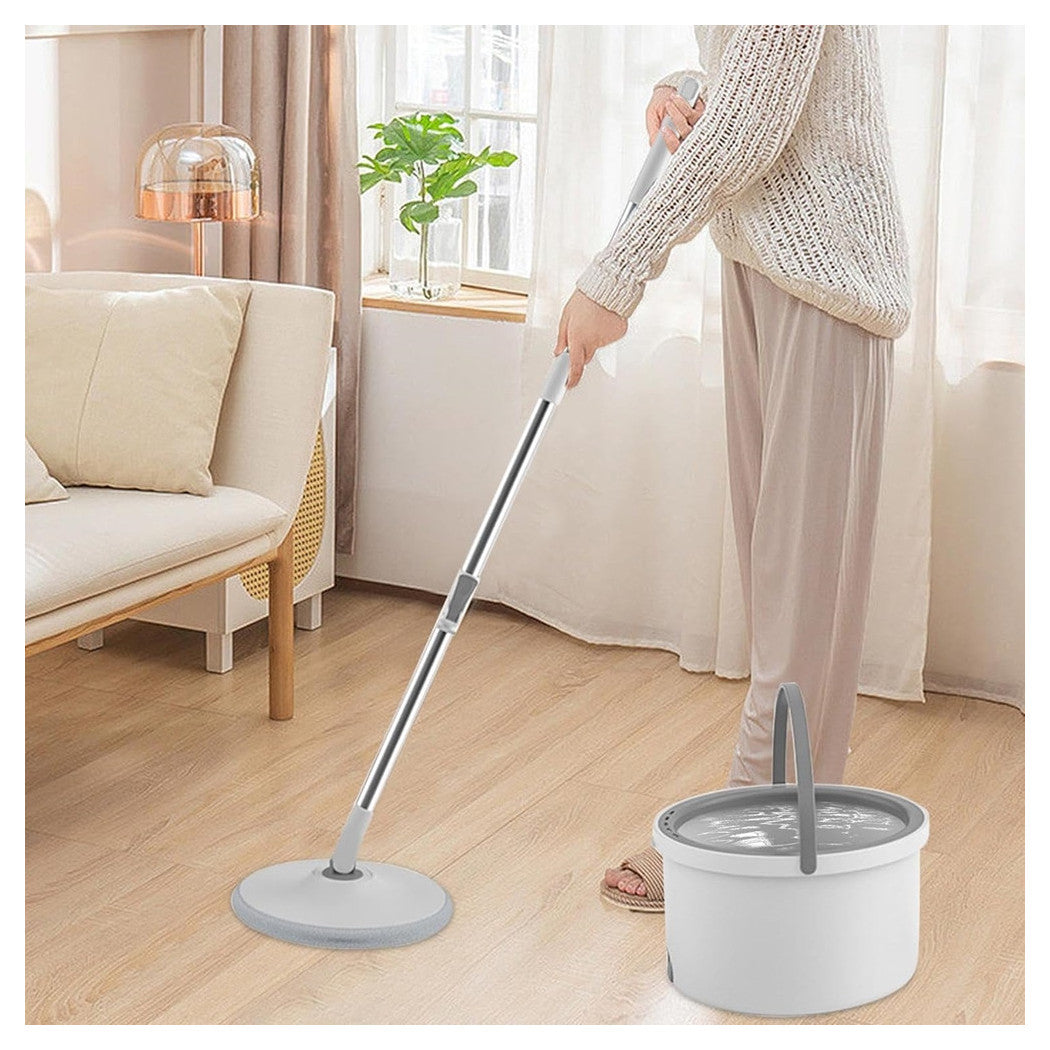 Trade Shop - Set Scopa Secchio Igienico Mani Libere Sistema Pulizia Pavimenti Capacità 2,5 Lt -