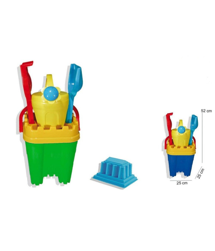 Set Secchiello Castello Innaffiatoio Accessori Per Spiaggia Mare 25x52cm 113063         