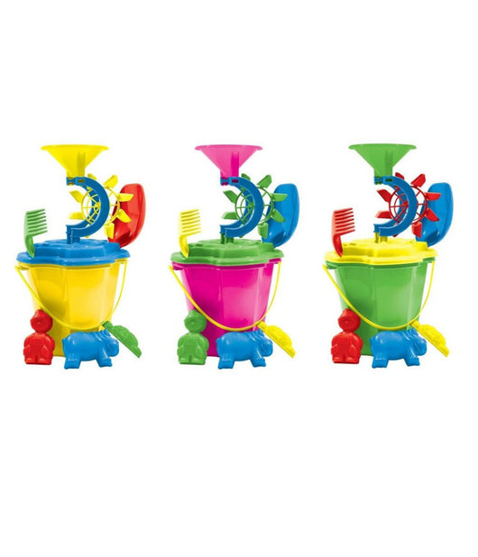 Set Secchiello Mare Con Mulino Accessori Formine Paletta Colori Assortiti 000092         