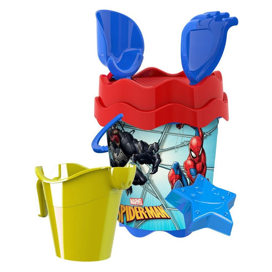 Trade Shop - Set Secchiello Mare Spiderman Con Accessori Spiaggia Estate Per Bambini 17cm 256344 -