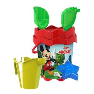 Trade Shop - Set Secchiello Mare Topolino Con Accessori Spiaggia Estate Bambini Mickey 17cm 256351 -