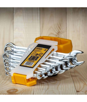 Set Serie 8 Chiavi Chiave Inglesi Combinate In Acciaio 6 - 19 Mm Con Custodia         