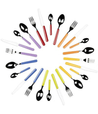 Set Servizio 24 Pz Posate Fashion Per 6 Persone Acciaio Inossidabile Multicolore         