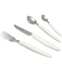 Set Servizio Di Posate 24 Pz Per 6 Persone In Acciaio Inossidabile Colore Crema         