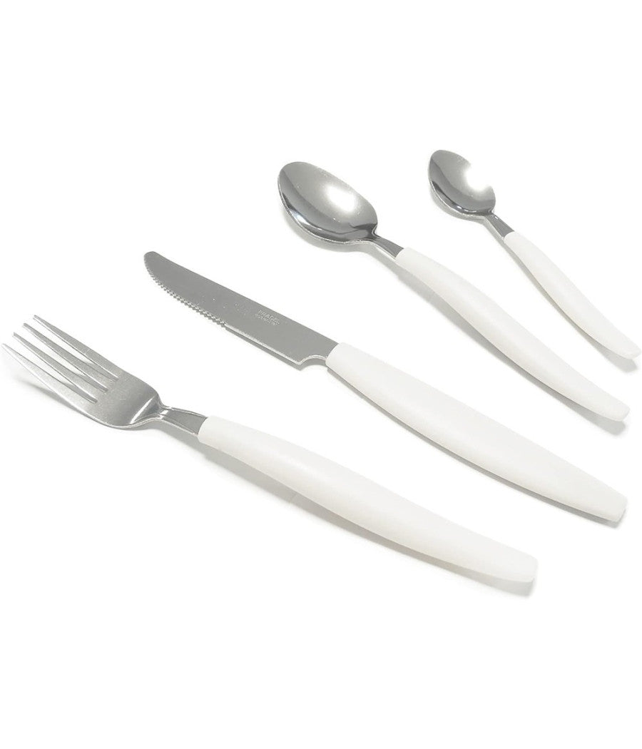 Set Servizio Di Posate 24 Pz Per 6 Persone In Acciaio Inossidabile Colore Crema         