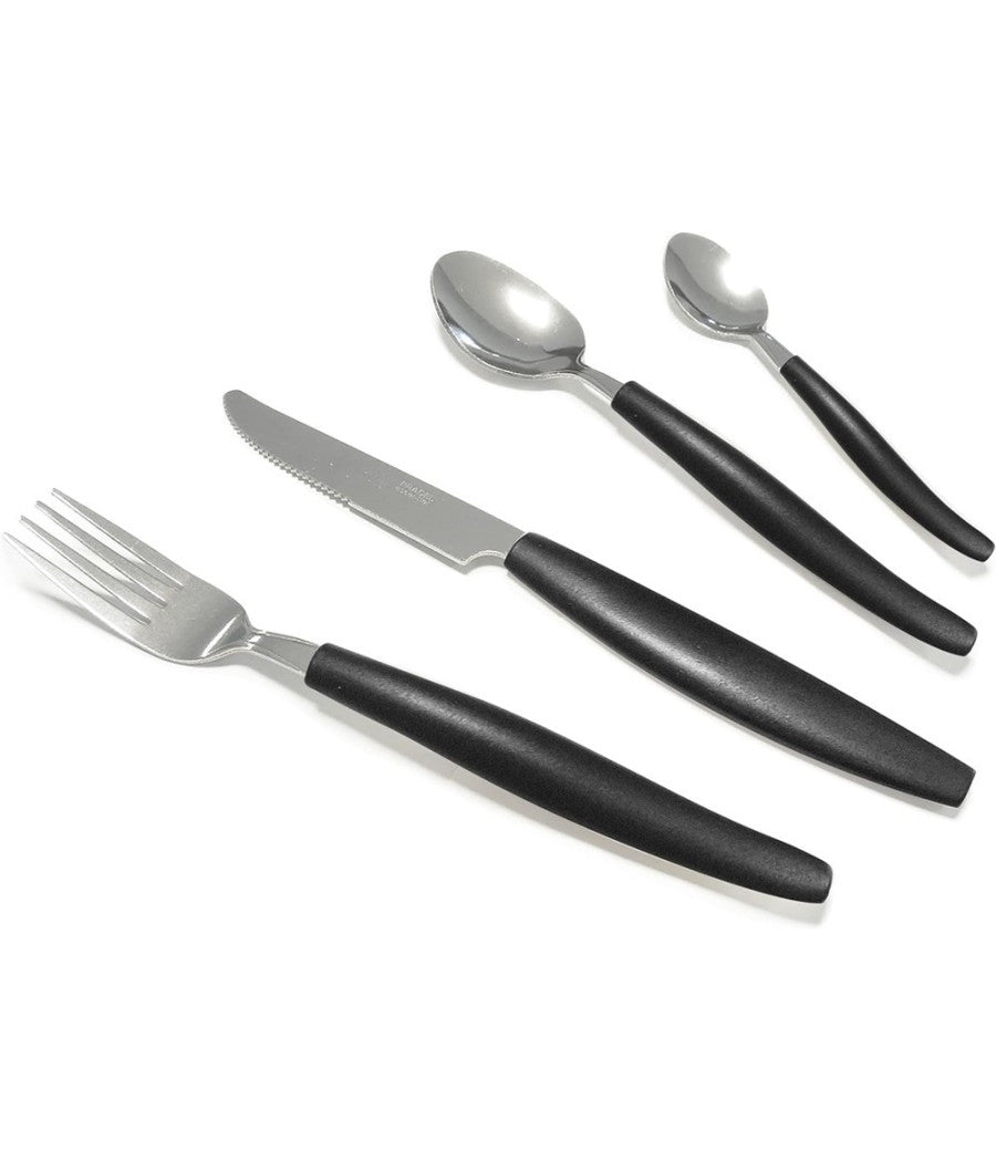 Set Servizio Di Posate 24pezzi Per 6 Persone In Acciaio Inossidabile Colore Nero         