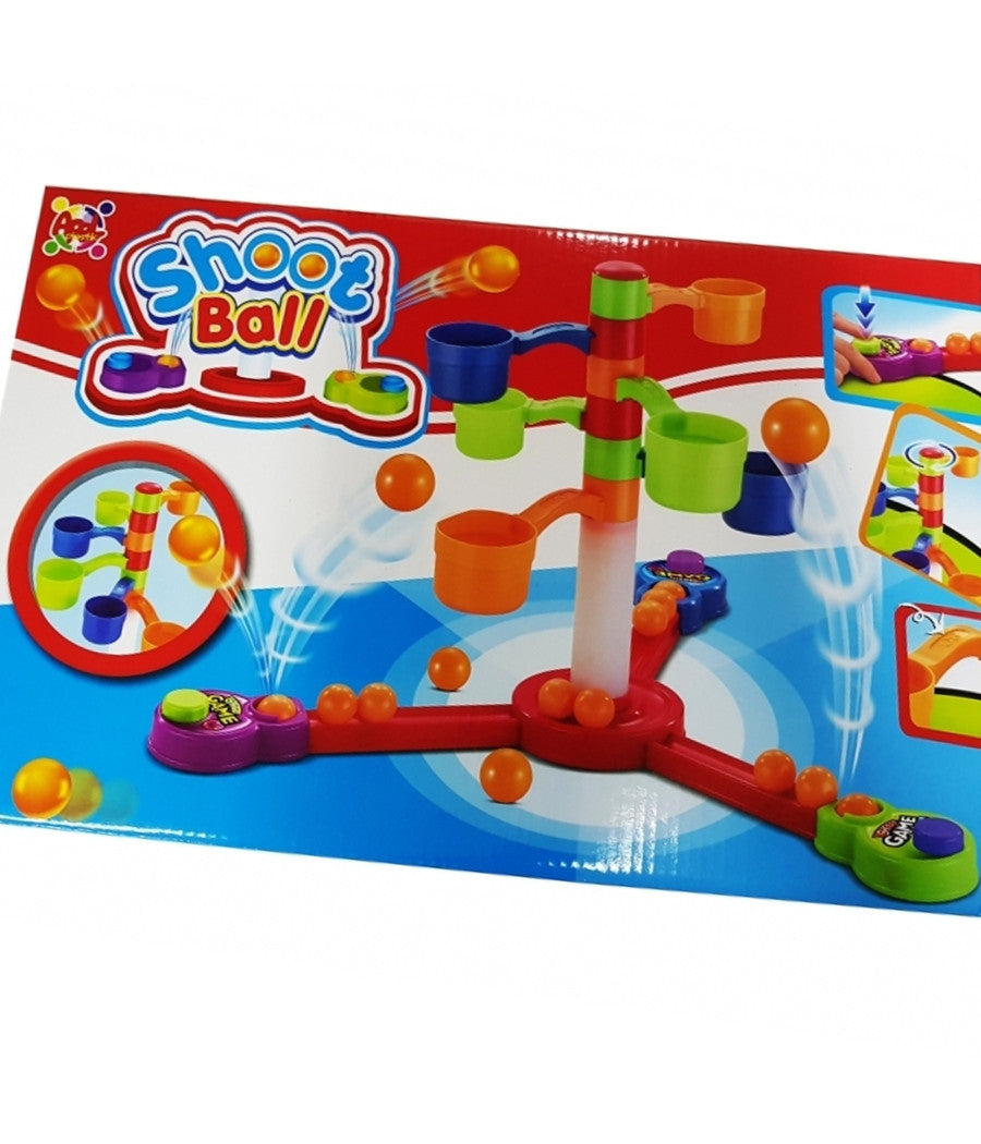 Set Shoot Ball Shooter Lancia 12 Palline Gioco Mira Precisione Abilita' Sportivo         