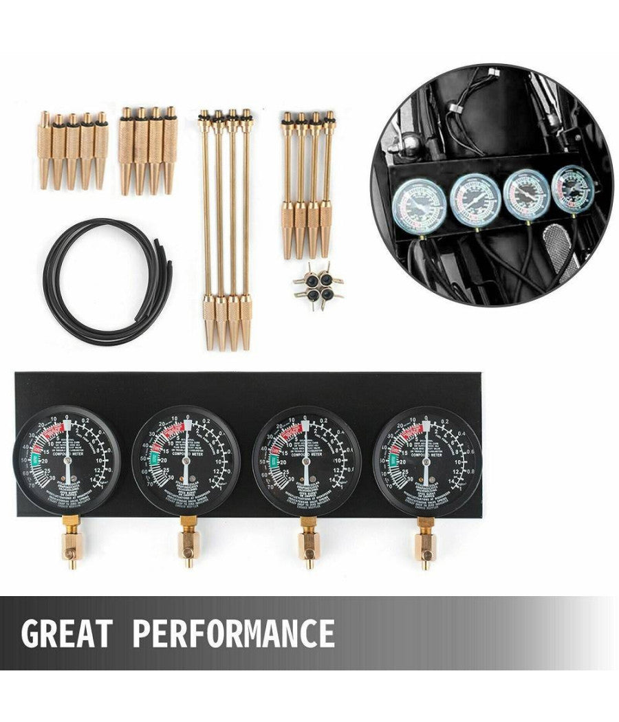 Set Sincronizzatore Carburatore Misurazione Vuoto Pressione Vacuometro         