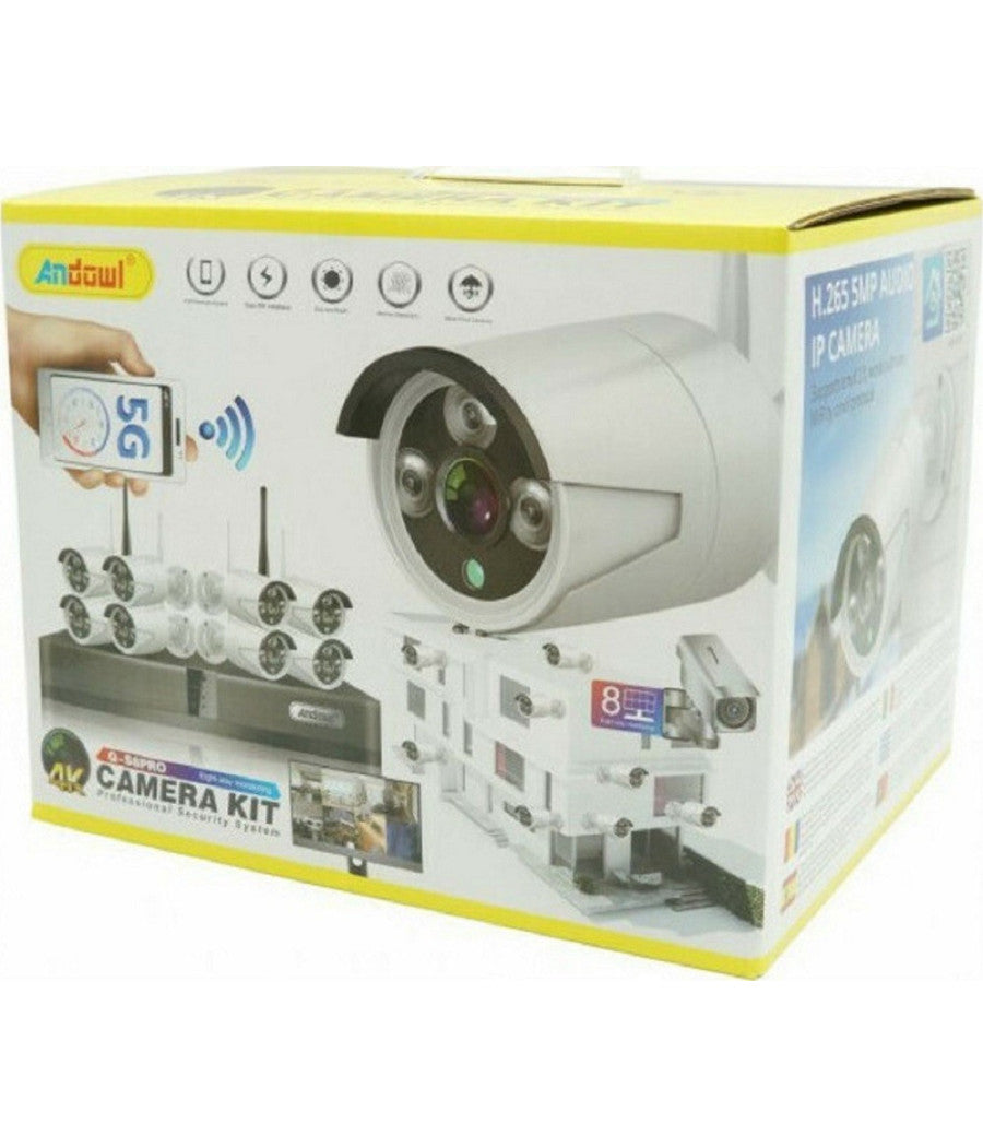 Set Sistema Di Registrazione Sorveglianza Cctv Integrato 8 Telecamere 4k Q-s8pro         