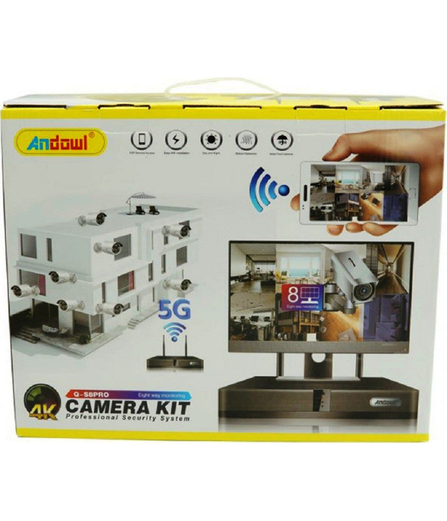 Set Sistema Di Registrazione Sorveglianza Cctv Integrato 8 Telecamere 4k Q-s8pro         