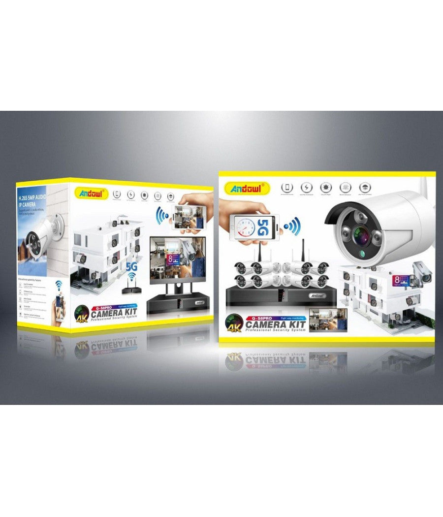 Set Sistema Di Registrazione Sorveglianza Cctv Integrato 8 Telecamere 4k Q-s8pro         