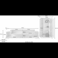 Set Soggiorno Coro 200 – Mobile + Vetrina – Bianco e Cemento