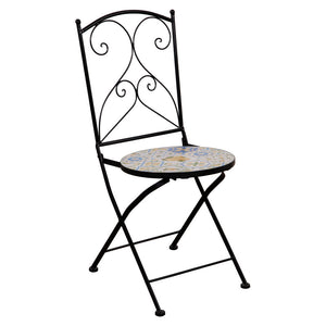 Set Sorrento Un Tavolo E Due Sedie Ferro Battuto E Mosaico