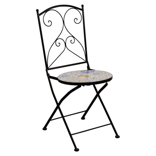 Set Sorrento Un Tavolo E Due Sedie Ferro Battuto E Mosaico