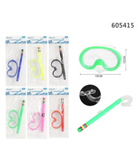 Set Sub Maschera 16x10cm Con Boccaglio Colorato Nuoto Mare Estate Piscina 605415         