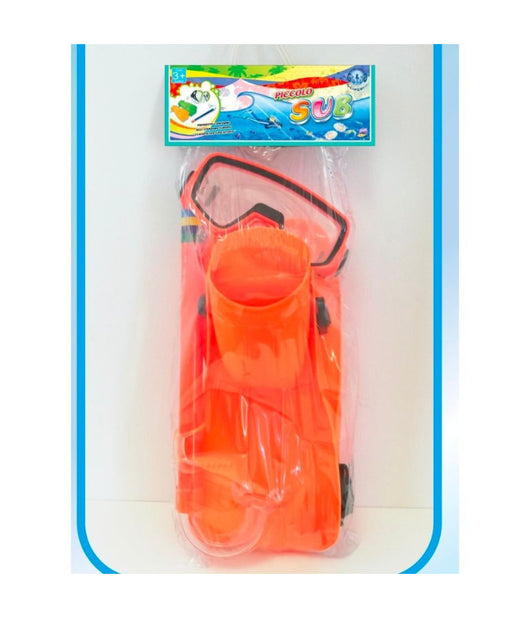 Set Subacqueo Piccolo Sub Maschera Pinne E Boccaglio Per Bambini Mare Piscina         