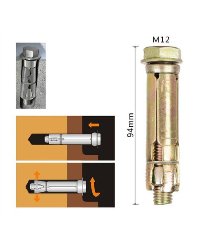 Set Tassello Tasselli Metallici Bullone M12 X 94 Mm Accessori Minuteria 91043         