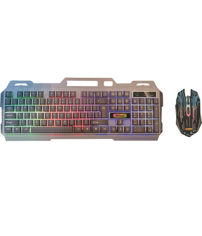 Set Tastiera Mouse Da Gioco Tasti Retroilluminati Rgb Lingua Inglese Usa Q808         