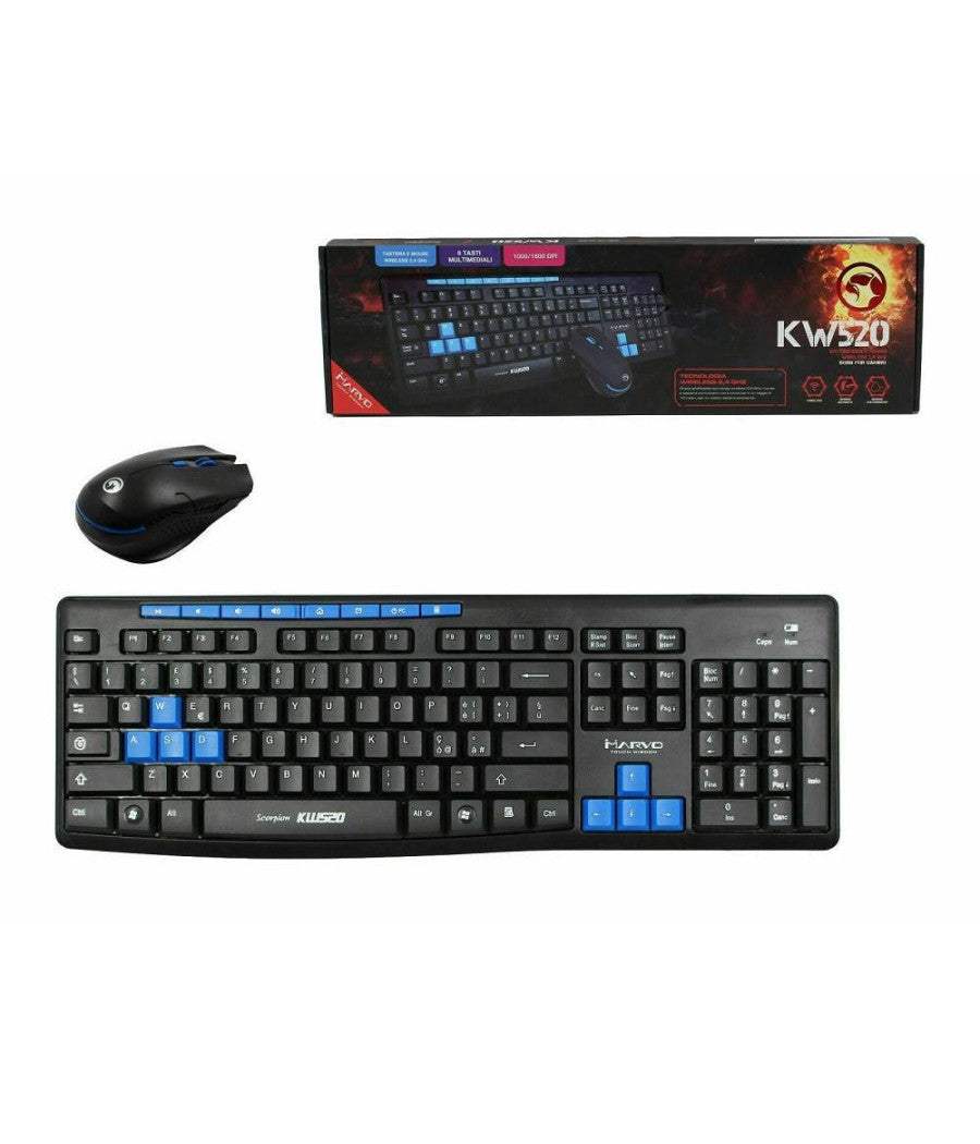 Set Tastiera + Mouse Marvo Scorpion Per Pc Per Game Gaming Giochi Per Pc Kw520         