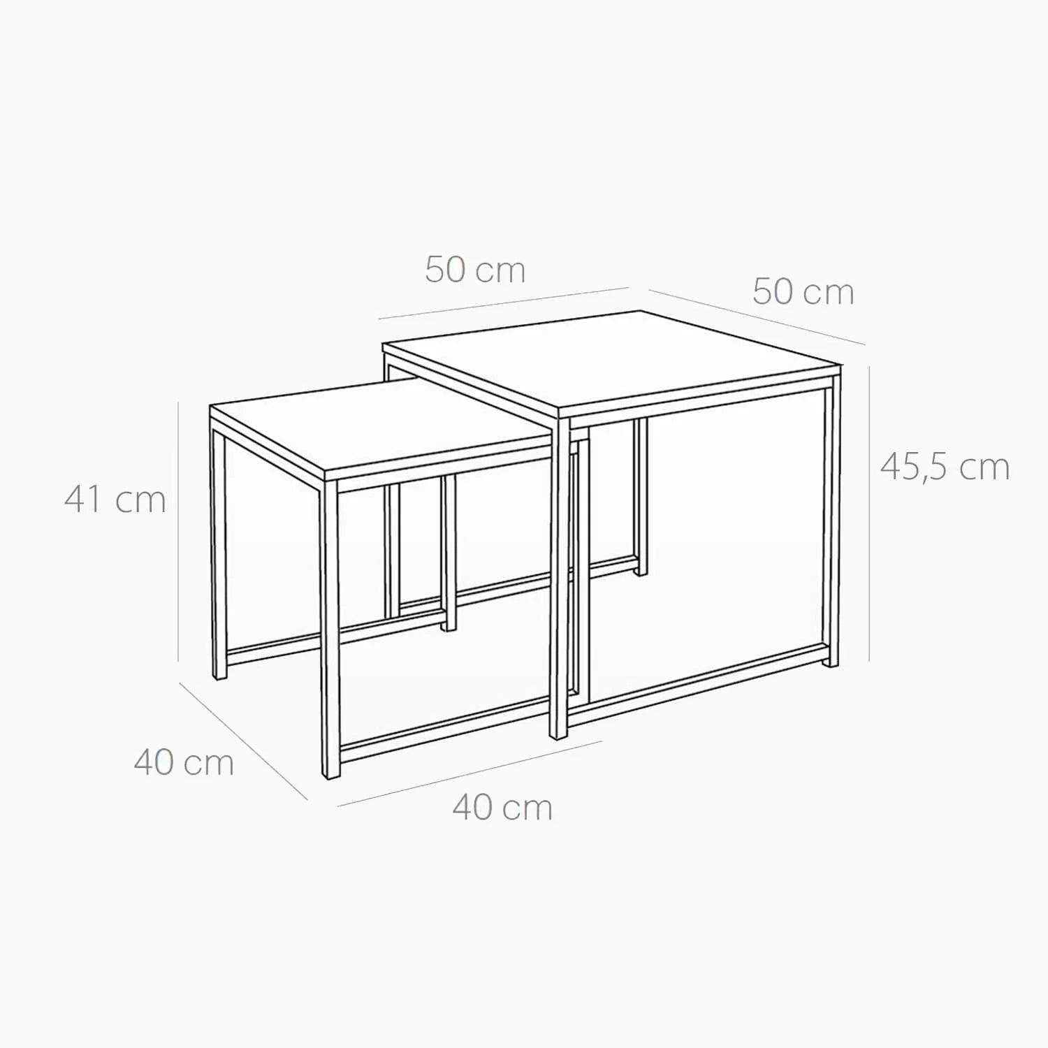 SET TAVOLINO NESTING BIANCO SWINDON