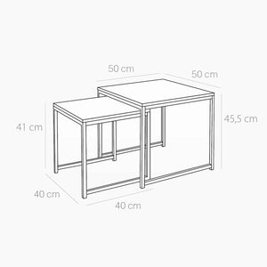 SET TAVOLINO NESTING BIANCO SWINDON