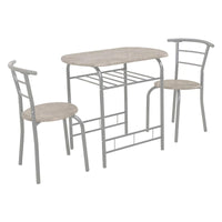 Set Tavolo E 2 Sedie Brema Mdf Grigio Pietra E Struttura Silver