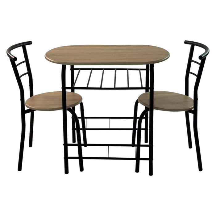 Set Tavolo E 2 Sedie Brema Mdf Oak / Struttura Nero