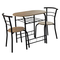 Set Tavolo E 2 Sedie Brema Mdf Oak / Struttura Nero