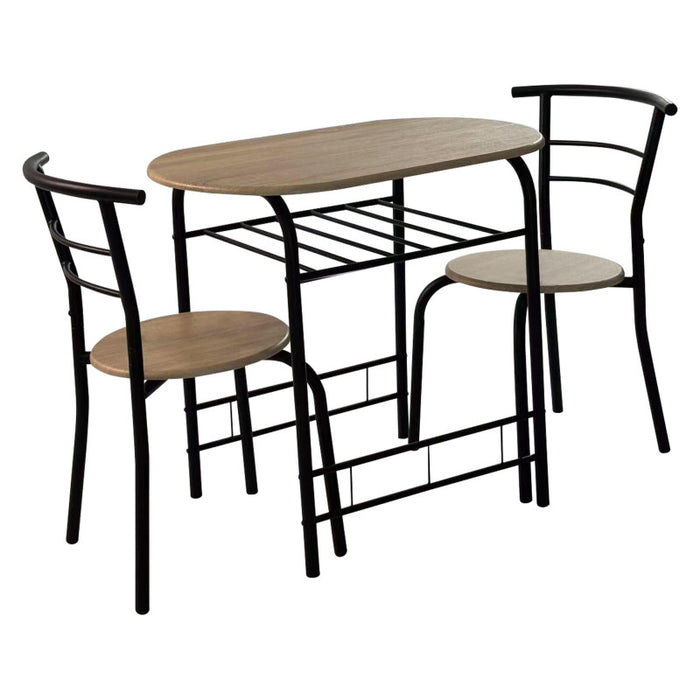 Set Tavolo E 2 Sedie Brema Mdf Oak / Struttura Nero