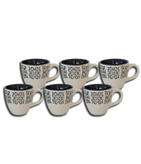 Set Tazzine 80ml Bianco Azulej Blu Vietrese Ceramica Con Manico Tazza Caffe' Bar         