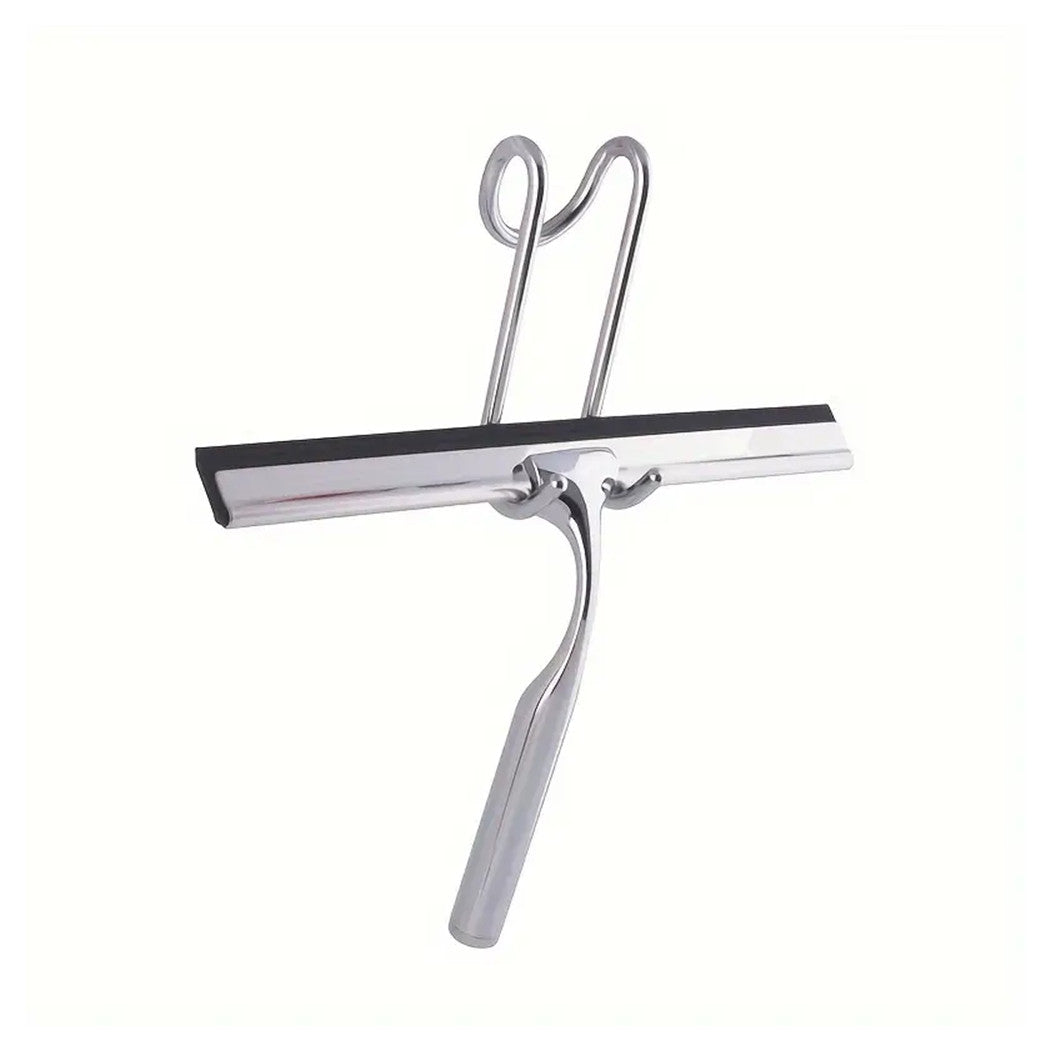 Trade Shop - Set Tergivetro Per Doccia Con Gancio Muro Adesivo Doppio Appendino Porta Box Cromo 87834         