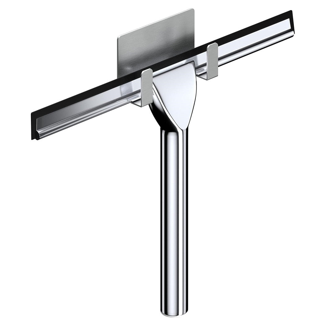 Trade Shop - Set Tergivetro Per Doccia Con Gancio Muro Adesivo Doppio Appendino Porta Box Cromo 87834         