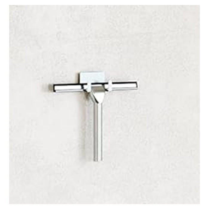 Trade Shop - Set Tergivetro Per Doccia Con Gancio Muro Adesivo Doppio Appendino Porta Box Cromo 87834         