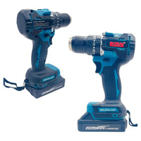 Trade Shop - Set Trapano Elettrico Avvitatore A Batteria 2 Velocità Punte Borsa Attrezzi 2 Batterie         