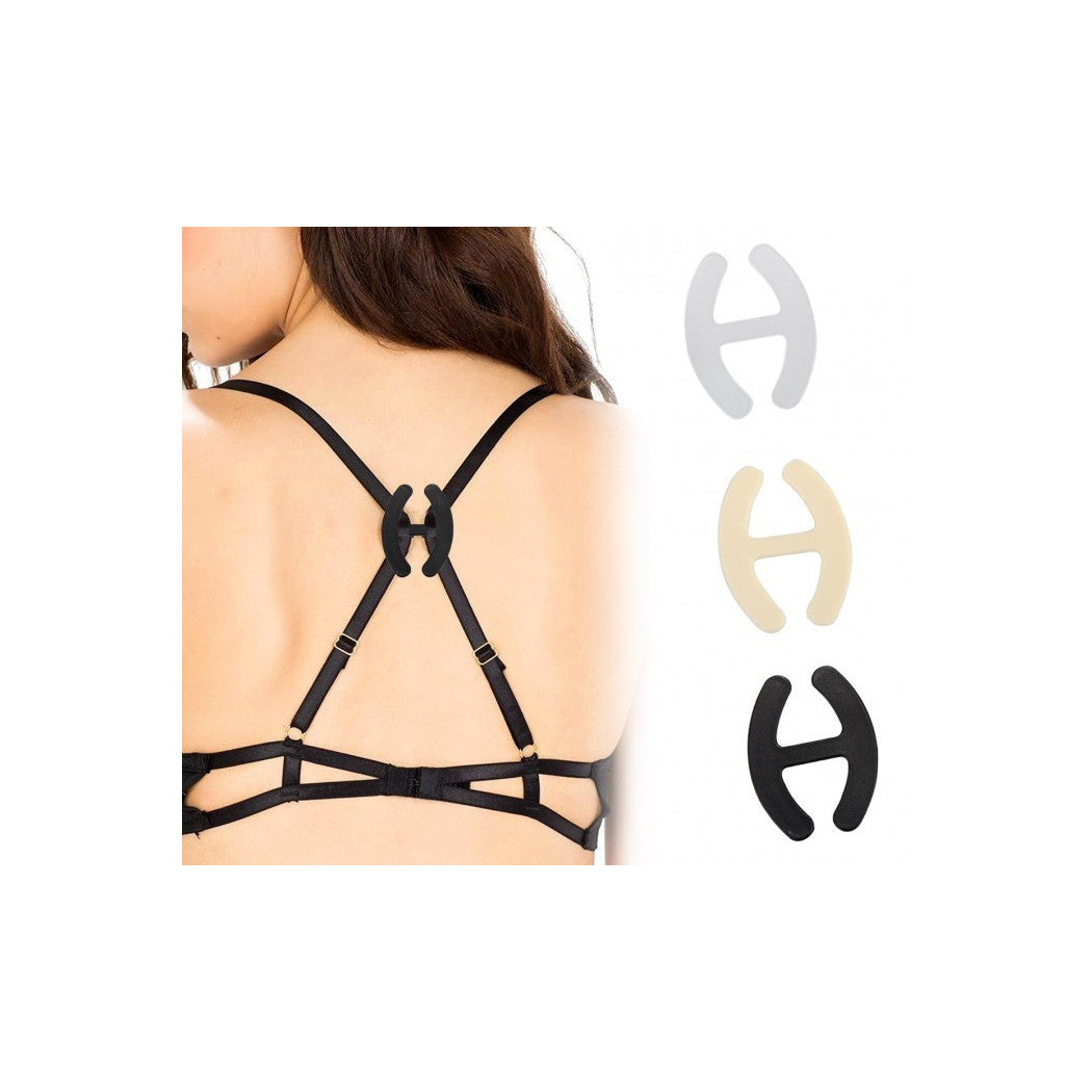 Trade Shop - Set Tre Clip Per Nascondere Le Bretelle Del Reggiseno In Tre Colori -