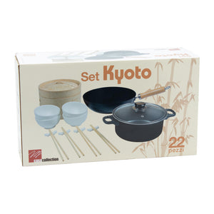 Set Wok 22 Pz Kyoto Carbon Steel Ø 28 Cm