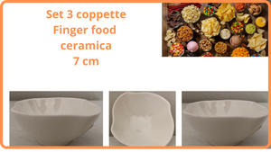 Set 3 ciotole coppette ceramica per aperitivo antipasti finger food degustazione coktail bar patatine salatini noccioline casa