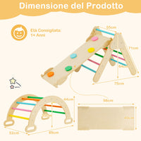 Set 3 giocattoli da arrampicata per bambini 1+ anni con triangolo arco salita, Set di arrampicata Colorato-Arrampicate e scivoli