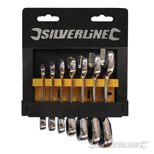 Set Silverline chiavi corte testa taglio croce cricchetto in acciaio 8 a 19 mm