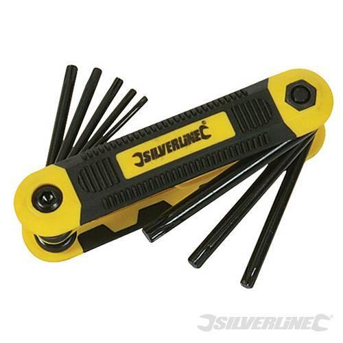 Kit Chiavi T9 - T40 tascabile in acciaio imperiali esagonali stella Expert 8 pz