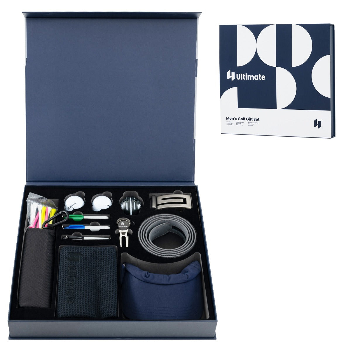 Set completo da golf con tee asciugamano cintura e cappello da golf, Scatola regalo golf per uomo-Golf