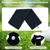 Set completo da golf con tee asciugamano cintura e cappello da golf, Scatola regalo golf per uomo-Golf