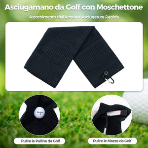 Set completo da golf con tee asciugamano cintura e cappello da golf, Scatola regalo golf per uomo-Golf