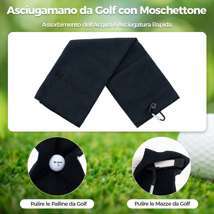 Set completo da golf con tee asciugamano cintura e cappello da golf, Scatola regalo golf per uomo-Golf