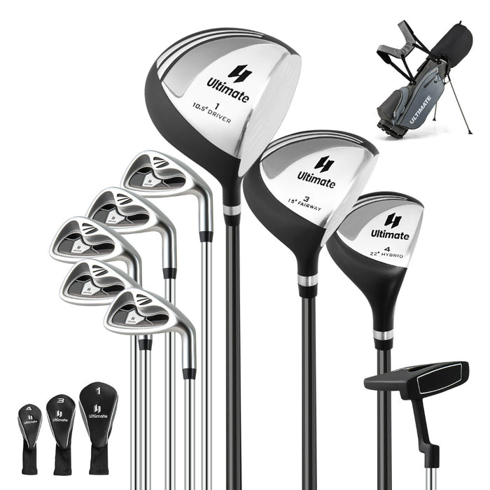 Set con 9 mazze da golf per uomini, Set completo da golf regalo perfetto per golfisti Grigio-Golf