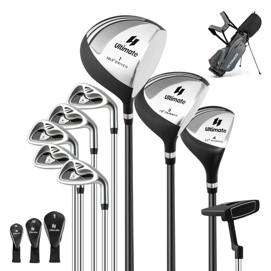 Set con 9 mazze da golf per uomini, Set completo da golf regalo perfetto per golfisti Grigio-Golf