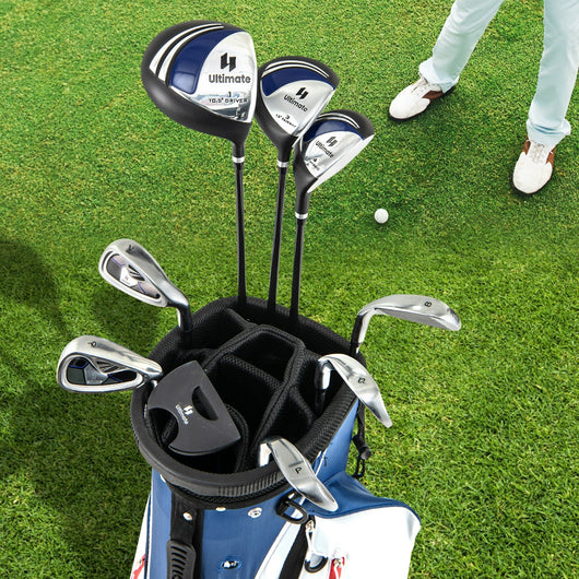 Set con 9 mazze da golf per uomini, Set completo da golf regalo perfetto per golfisti Blu-Golf