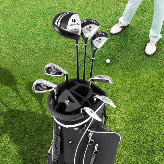 Set con 9 mazze da golf per uomini, Set completo da golf regalo perfetto per golfisti Nero-Golf